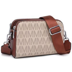 6718 Crossbody Bags Triple Zip Vegan Leather Camera Purses Small Shoulder